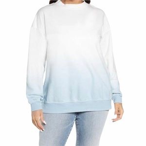 BP Dip Dye Blue & White Ombré Woman’s Sweatshirt- NWT